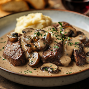 Kremalı Mantarlı Biftek